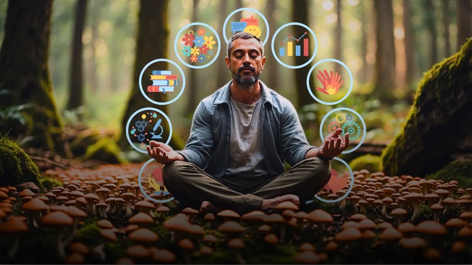 Man practicing mindful breathing